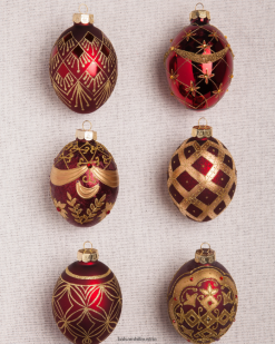 Balsam Hill Brillantes bordeauxfarbenes Ornament-Set ZHVJF191 Dekoration