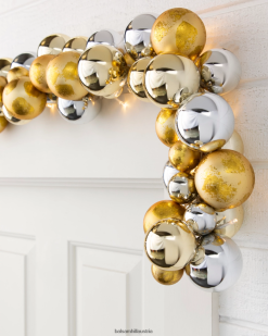 Balsam Hill Metallischer Zierkranz und Girlande für den Außenbereich ZHVJF95 Dekoration