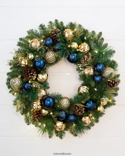 Balsam Hill Outdoor-Biltmore-Saphir- und Goldlaub ZHVJF104 Dekoration