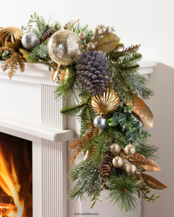 Balsam Hill vergoldetes Waldlaub ZHVJF103 Dekoration