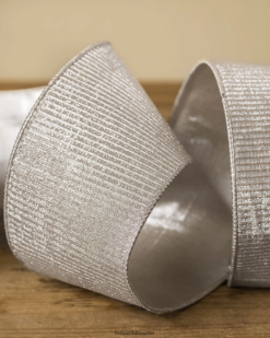 Balsam Hill Weihnachtsband aus Silber und Platin ZHVJF301 Dekoration